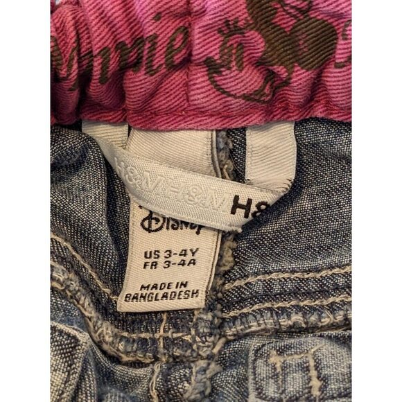 H&M x Disney Flare Leg Blue Jeans Girls Size 3-4 Yrs Mini Mouse Adjustable Waist - Picture 7 of 7